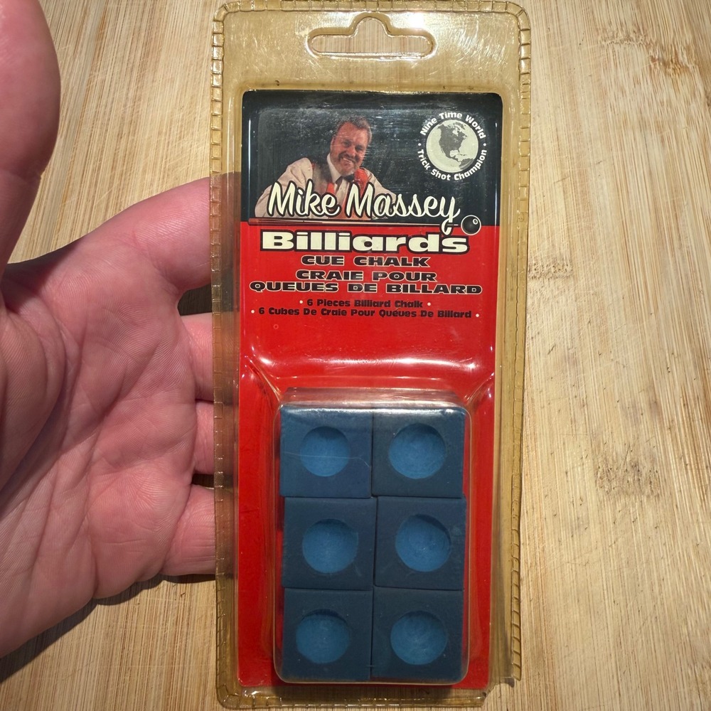 Mike Massey Billiards Blue Cue Chalk 6 Piece Pack Halex Regent Sports 45200CAN6